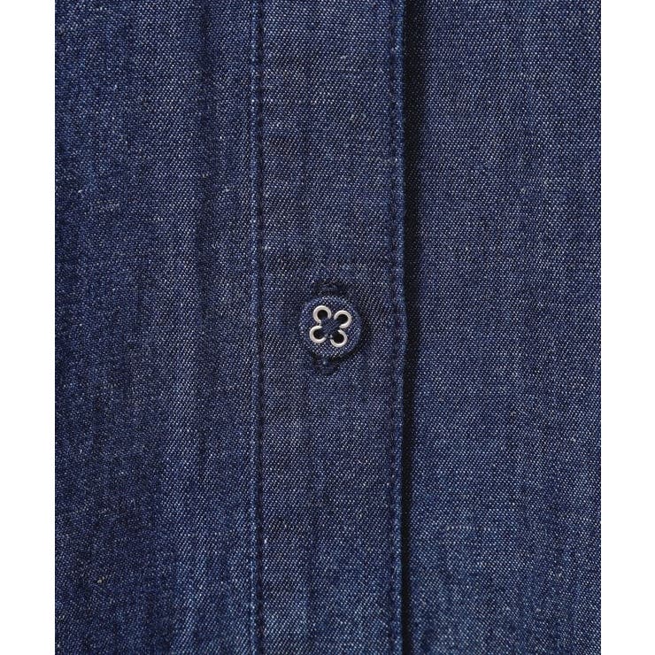 【洗える】リネンブレンドデニム調シャツワンピース（S～L） | Dessin | 詳細画像12 