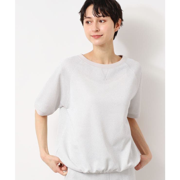 ライトグレー(011) | 【セットアップ可能・洗える】ラメ入り裏毛ジャージプルオーバー | Dessin