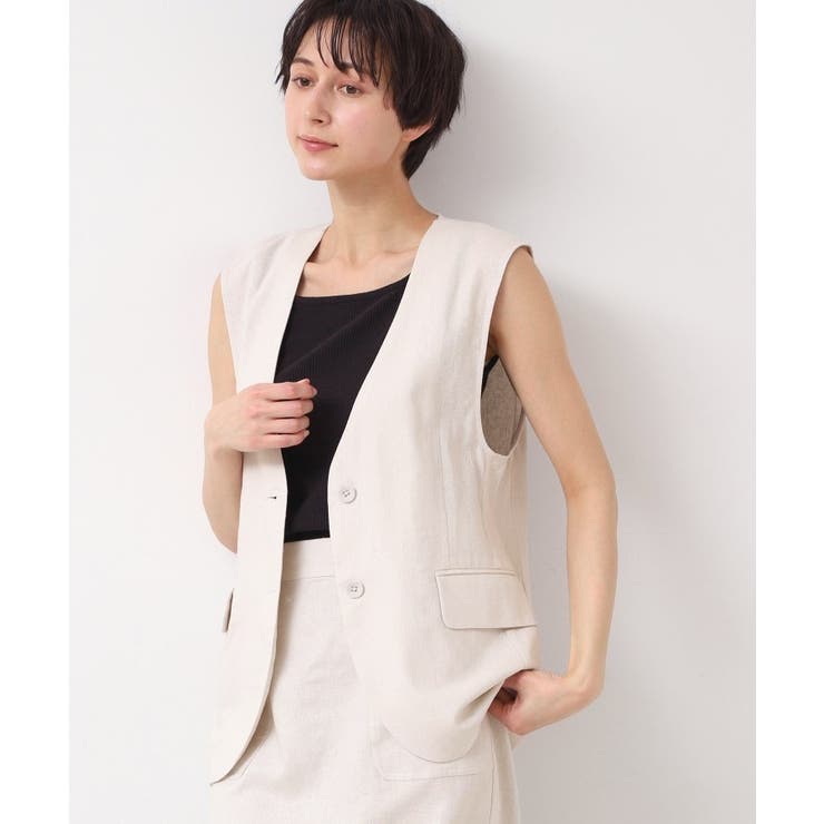 【セットアップ可能・洗える】ボタン付きジレ | Dessin | 詳細画像1 