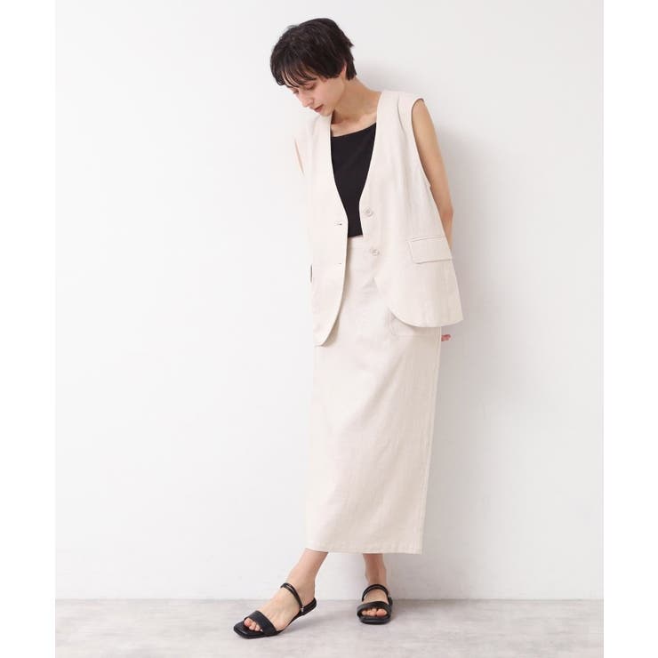 【セットアップ可能・洗える】ボタン付きジレ | Dessin | 詳細画像2 