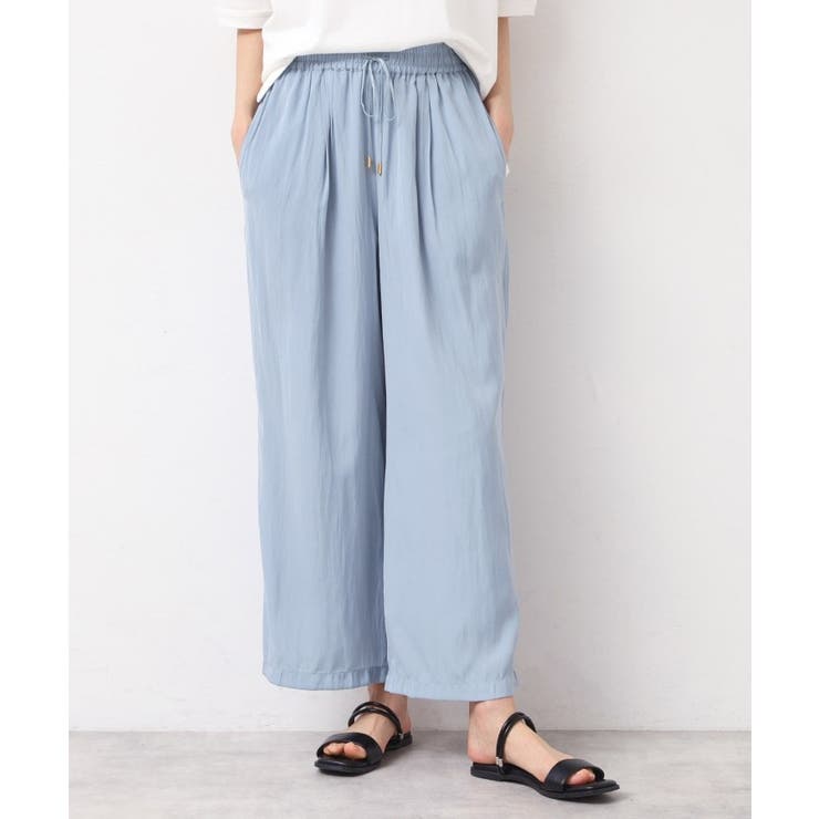 【ウエストゴム・洗える】サテンワイドパンツ | Dessin | 詳細画像5