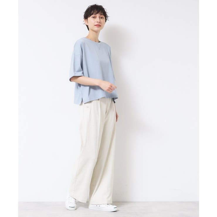 【二の腕カバー/接触冷感/UV】ロールアップスリーブTシャツ（XS～L） | Dessin | 詳細画像15 