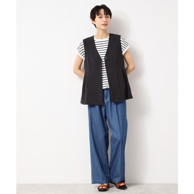 【洗える・UV】ドローコード付きフレンチスリーブカットソー | Dessin | 詳細画像15 