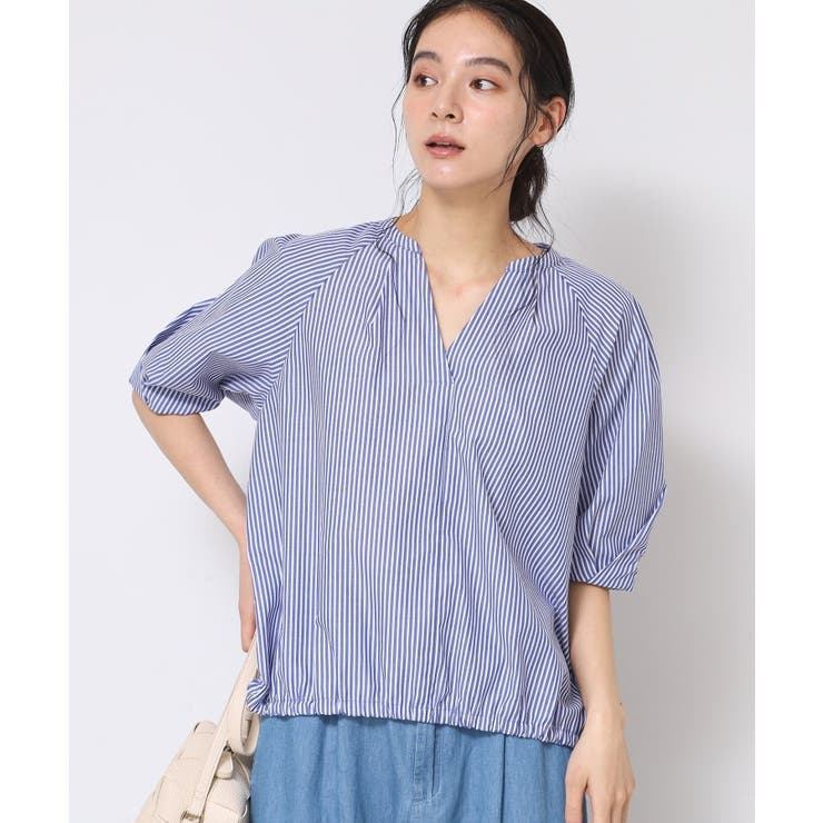 【洗える・4サイズ展開】パフスリーブ五分袖ブラウス（XS～L） | Dessin | 詳細画像11 