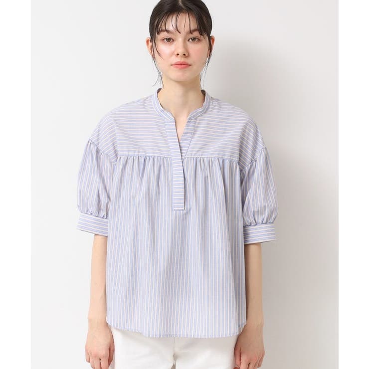 【洗える・4サイズ展開】フロントスリット五分袖ブラウス（XS～L） | Dessin | 詳細画像16 