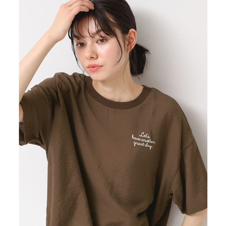 ブラウン(043) | 【洗える・4サイズ展開】ロゴ入りブラウス（XS～L） | Dessin