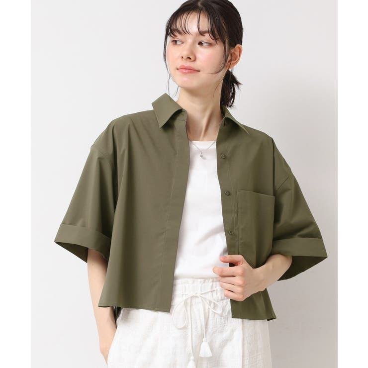 【撥水・セットアップ可能・洗える】ナイロンクロップド丈シャツ | Dessin | 詳細画像5 