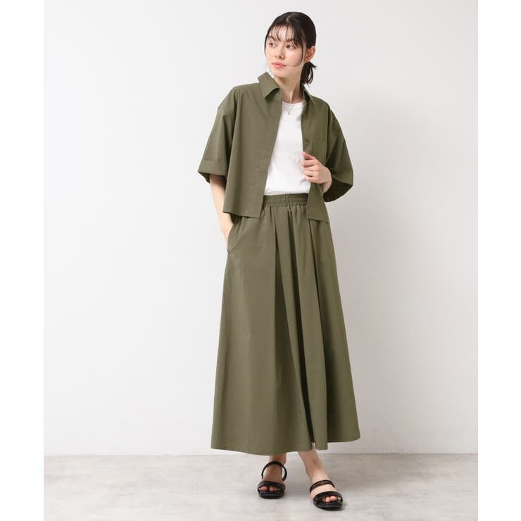 【撥水・セットアップ可能・洗える】ナイロンクロップド丈シャツ | Dessin | 詳細画像7 