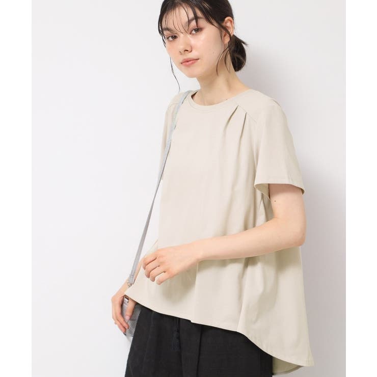 ライトグレー(011) | 【洗える】バックプリーツデザインカットソー | Dessin