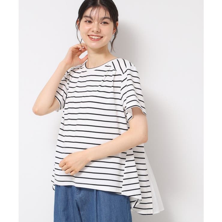 ブラック(319) | 【洗える】バックプリーツデザインカットソー | Dessin