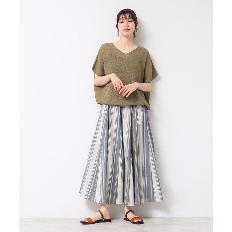 【日本製・洗える】シームレスラインVネックニット | Dessin | 詳細画像14 