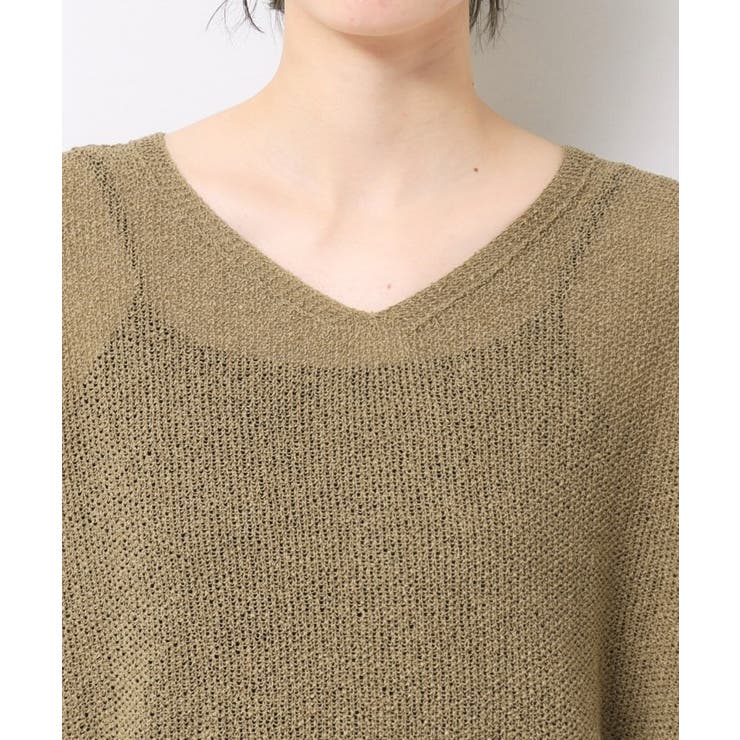 【日本製・洗える】シームレスラインVネックニット | Dessin | 詳細画像20 