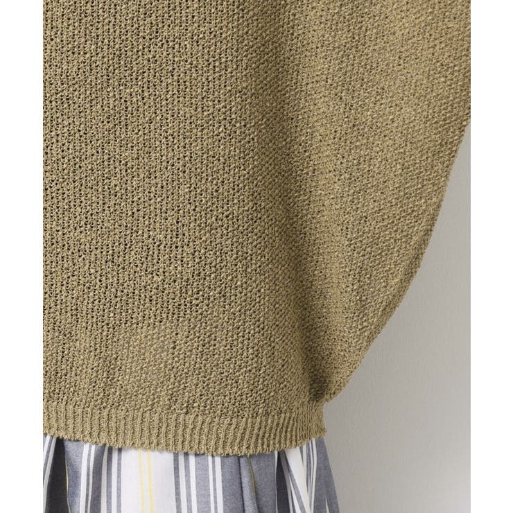 【日本製・洗える】シームレスラインVネックニット | Dessin | 詳細画像22 