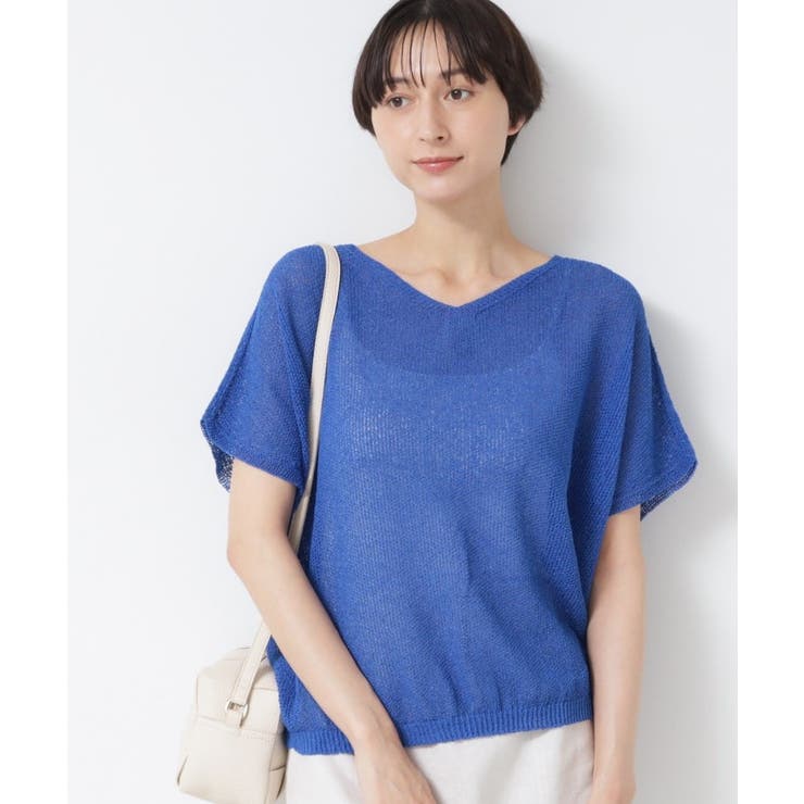 【日本製・洗える】シームレスラインVネックニット | Dessin | 詳細画像9 