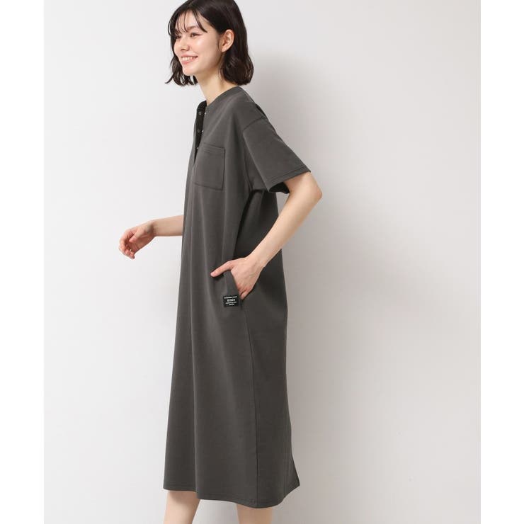 【洗える】ヘンリーネックジャージワンピース | Dessin | 詳細画像5 