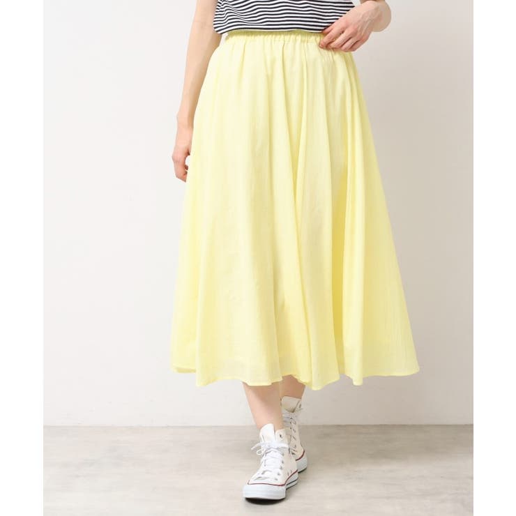 【ウエストゴム・洗える】コットンフレアースカート | Dessin | 詳細画像9 