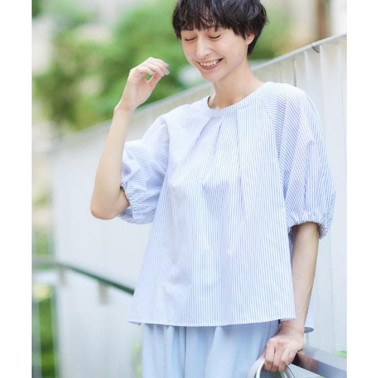 【洗える】ギャザー入りバルーンスリーブブラウス | Dessin | 詳細画像10 