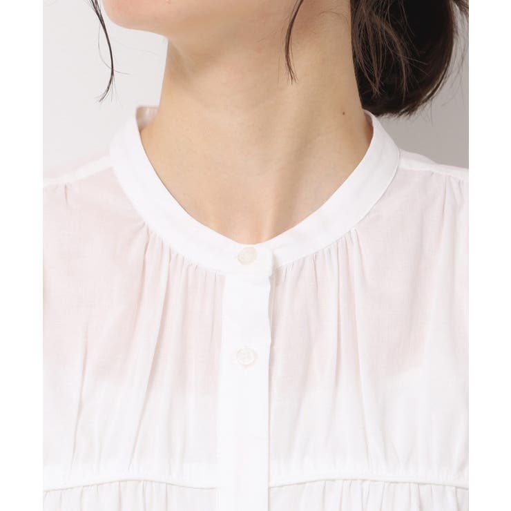 【洗える】シャーリングペプラムブラウス | Dessin | 詳細画像16 