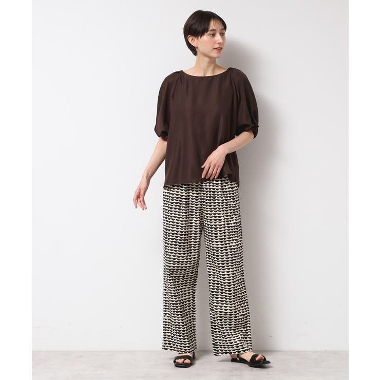 【洗える】バッグギャザー入り五分袖ボリュームブラウス | Dessin | 詳細画像11 