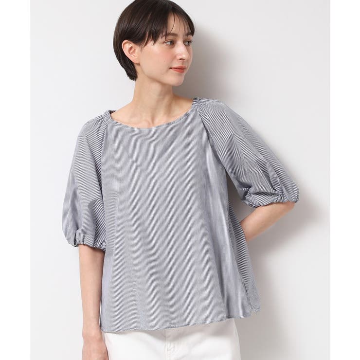 【洗える】バッグギャザー入り五分袖ボリュームブラウス | Dessin | 詳細画像15 