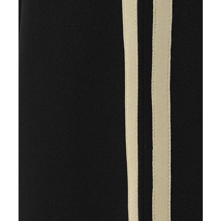 【ウエストゴム・洗える】カットジョーゼットライン入りタイトスカート | Dessin | 詳細画像4 