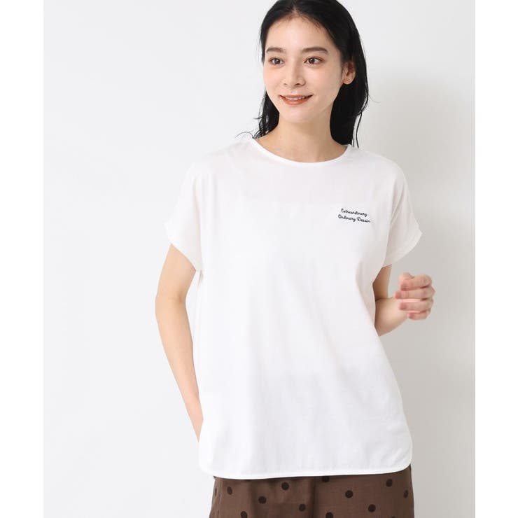 【洗える】フレンチスリーブロゴ入りTシャツ | Dessin | 詳細画像1 