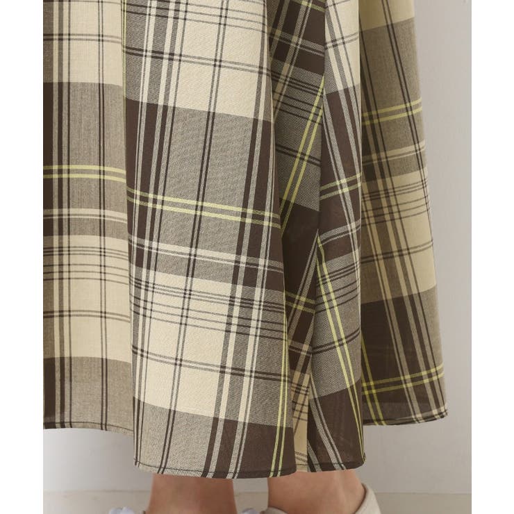 【リンクコーデ・洗える】ウエストドロスト付きチェック柄ワンピース | Dessin | 詳細画像20 