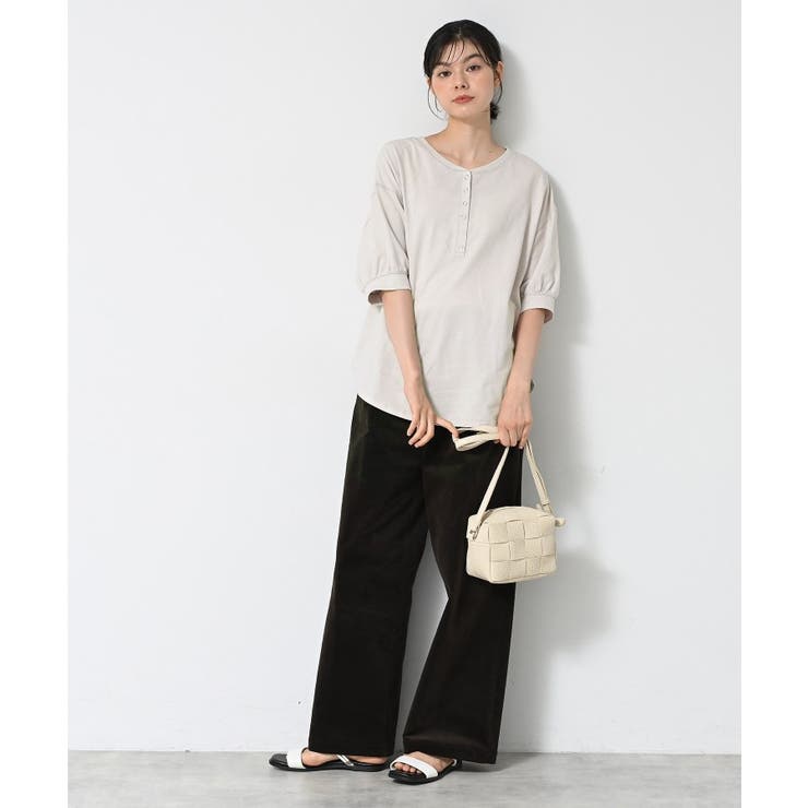 【360度可愛い/前後2WAY/洗える】ライトコットンヘンリーカットソー | Dessin | 詳細画像12 