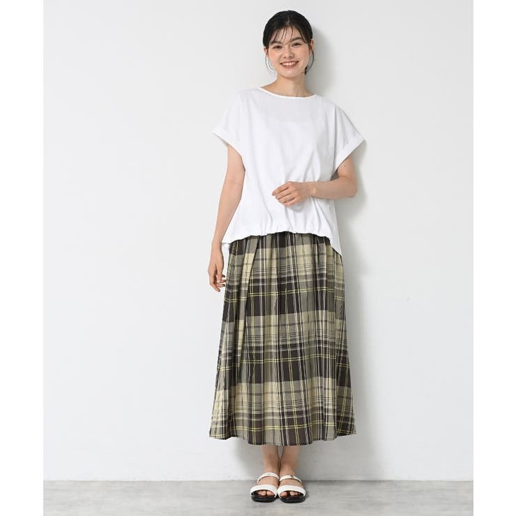 【二の腕カバー／UVカット】ロールアップスリーブ裾ギャザーカットソー | Dessin | 詳細画像3 