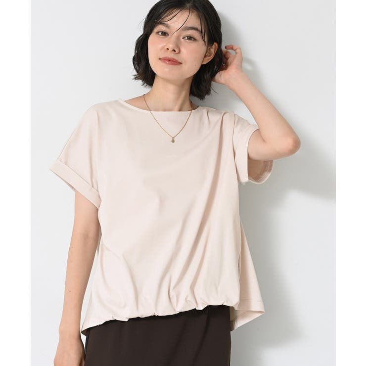 【二の腕カバー／UVカット】ロールアップスリーブ裾ギャザーカットソー | Dessin | 詳細画像13 