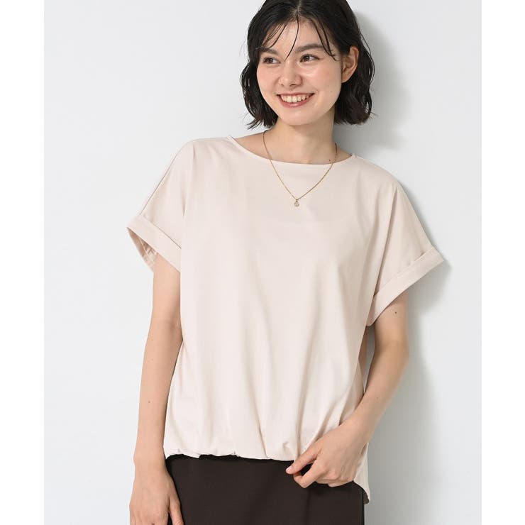 【二の腕カバー／UVカット】ロールアップスリーブ裾ギャザーカットソー | Dessin | 詳細画像14 