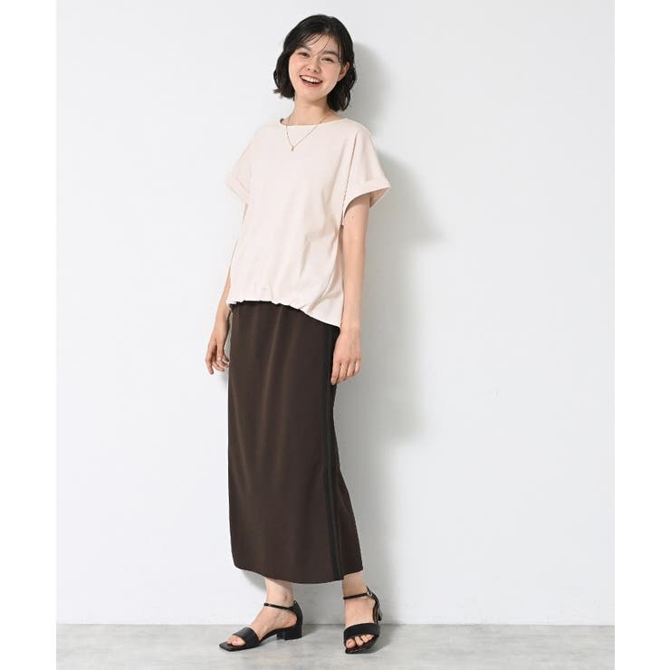 【二の腕カバー／UVカット】ロールアップスリーブ裾ギャザーカットソー | Dessin | 詳細画像15 