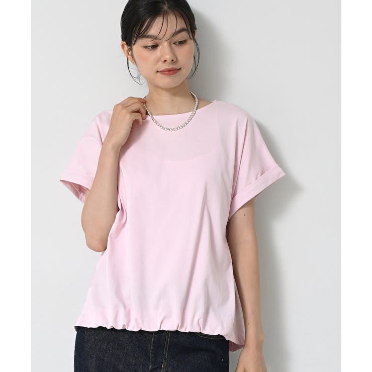 【二の腕カバー／UVカット】ロールアップスリーブ裾ギャザーカットソー | Dessin | 詳細画像6 