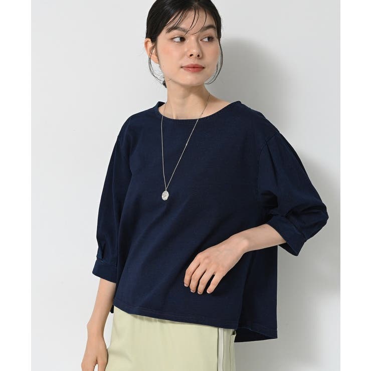【洗える】インディゴ天竺デニム調カットソー | Dessin | 詳細画像2 