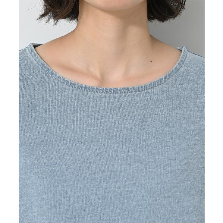 【洗える】インディゴ天竺デニム調カットソー | Dessin | 詳細画像12 