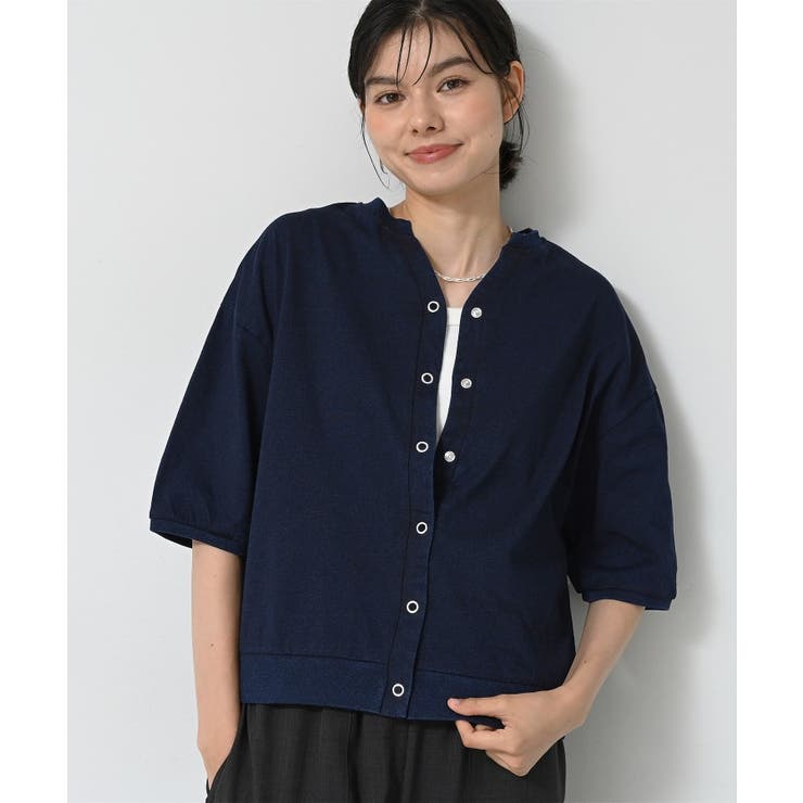【洗える】インディゴデニム調カーディガン | Dessin | 詳細画像2 