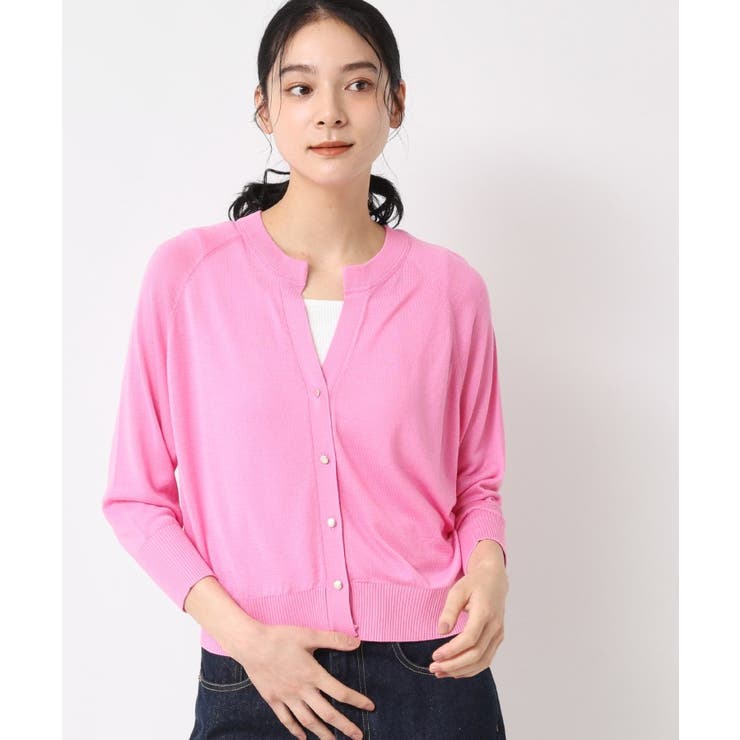 【洗える】キーネックカーディガン | Dessin | 詳細画像2 