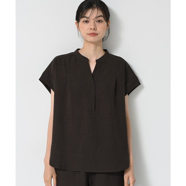 【2点セット/ウエストゴム/洗える】スキッパ―シャツ＆ストレートパンツセット | Dessin | 詳細画像42 