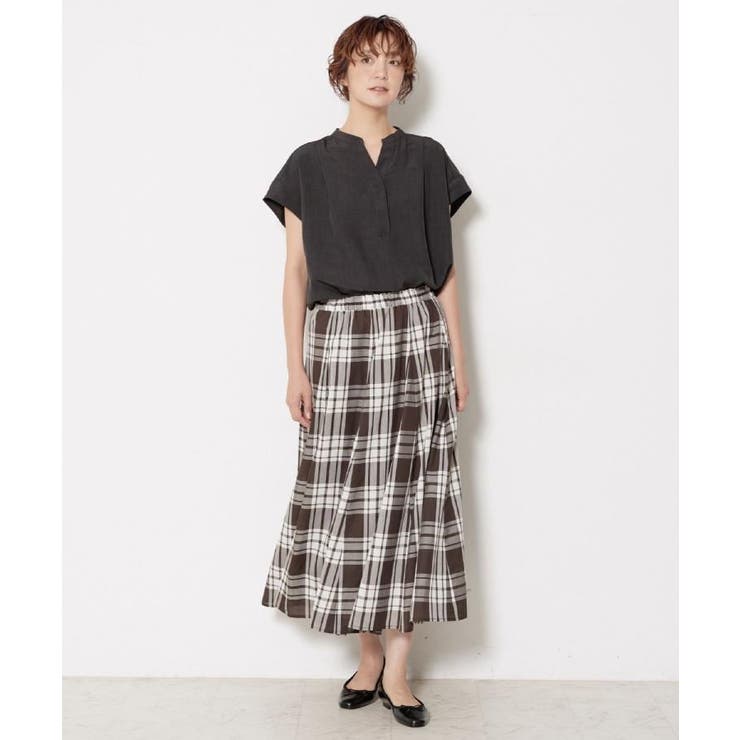 【2点セット/ウエストゴム/洗える】スキッパ―シャツ＆ストレートパンツセット | Dessin | 詳細画像22 