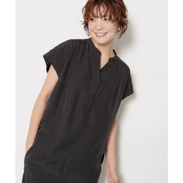 【2点セット/ウエストゴム/洗える】スキッパ―シャツ＆ストレートパンツセット | Dessin | 詳細画像19 