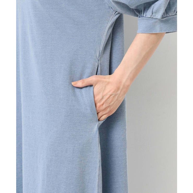 【洗える】インディゴ天竺デニム調リラクシーワンピース | Dessin | 詳細画像14 