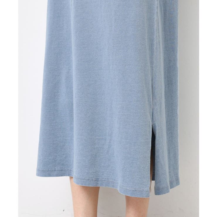 【洗える】インディゴ天竺デニム調リラクシーワンピース | Dessin | 詳細画像15 