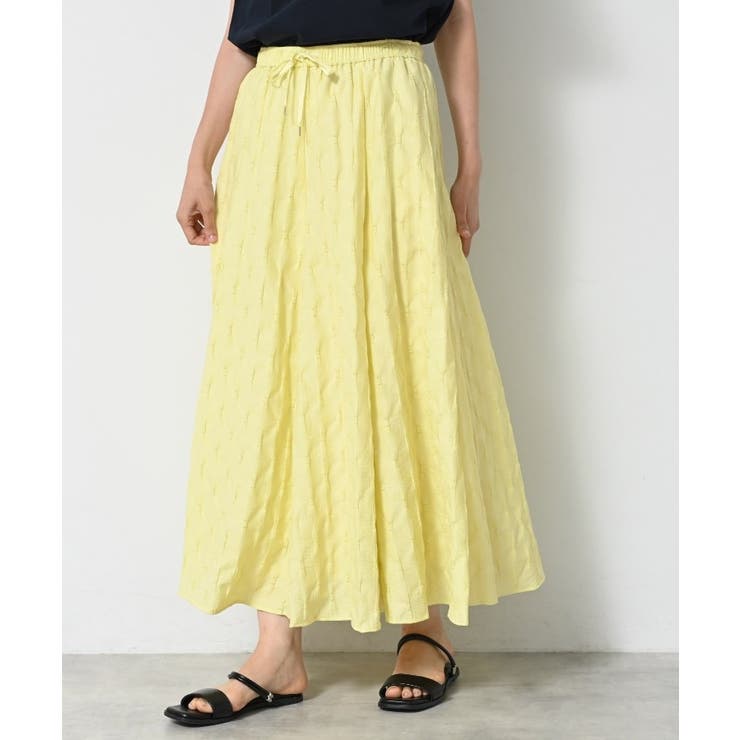 【ウエストゴム・洗える】ジャガードフレアースカート | Dessin | 詳細画像9 