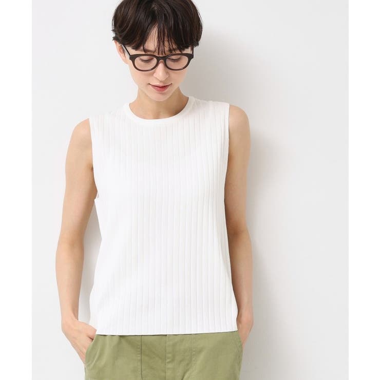 【洗える】リブノースリーブニット | Dessin | 詳細画像1 