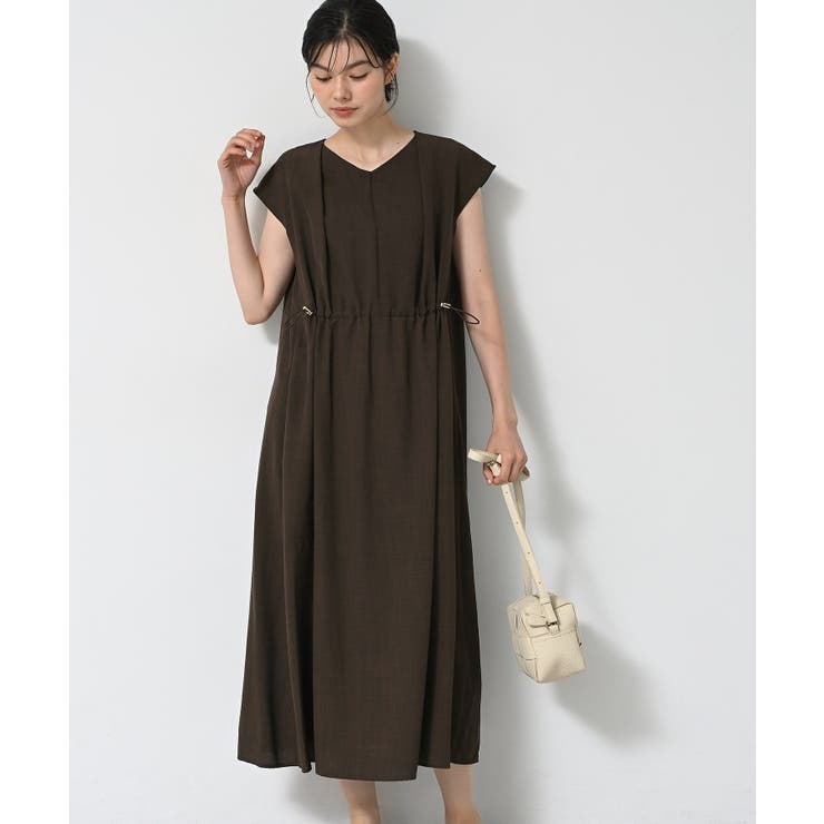 【洗える】ウエストドロストリングワンピース | Dessin | 詳細画像9 