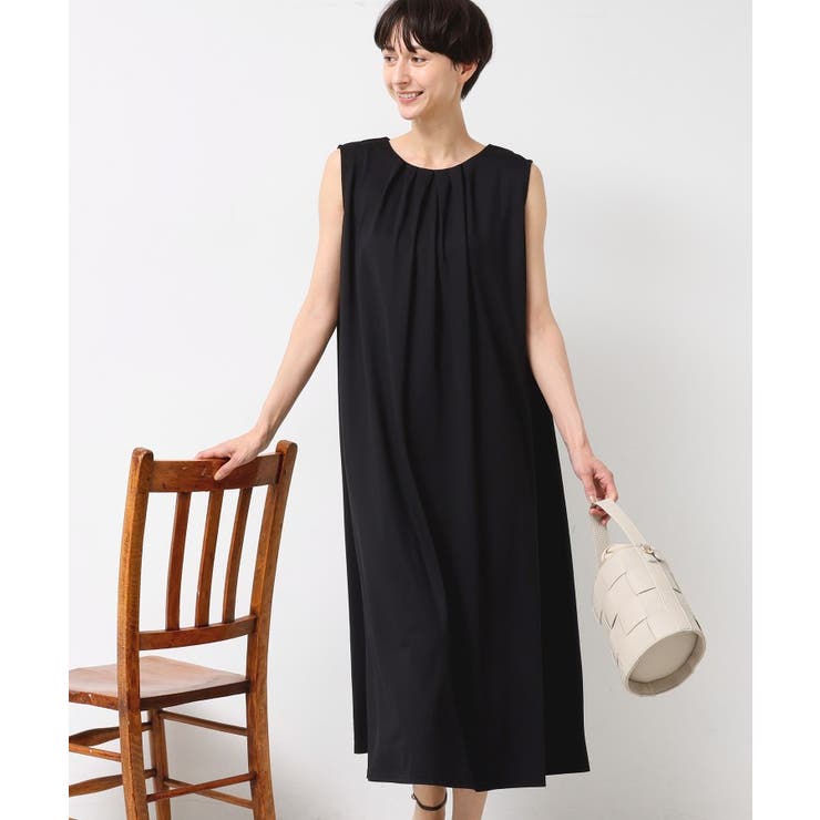 ブラック(019) | 【接触冷感】スムースポンチワンピース | Dessin