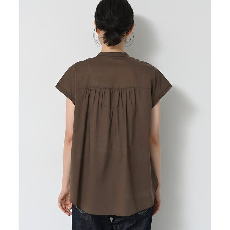 【洗える】スタンドカラーフリルブラウス | Dessin | 詳細画像15 