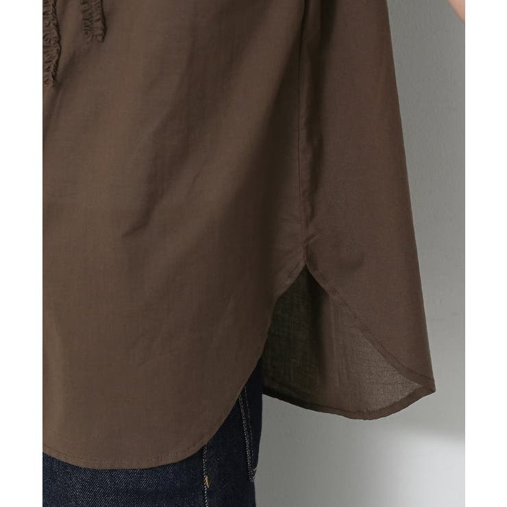 【洗える】スタンドカラーフリルブラウス | Dessin | 詳細画像18 