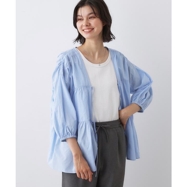 【洗える】フロントリボン七分袖ブラウス | Dessin | 詳細画像6 