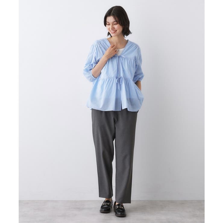 【洗える】フロントリボン七分袖ブラウス | Dessin | 詳細画像7 